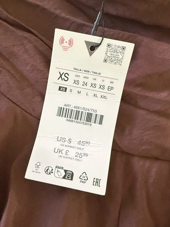 Tiered Ruffle Mini Skirt in Deep Brown from Zara Size XS - Picture 8 of 8